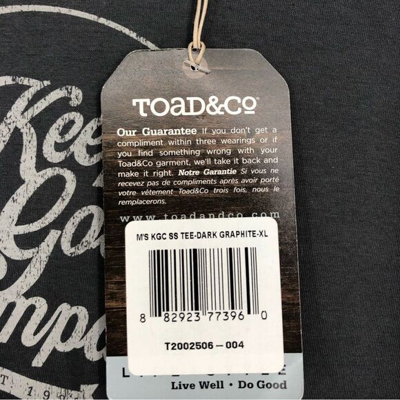 🆕 Toad&Co Mens Gray Keep Good Company Graphic Tee Size XL - Picture 7 of 8